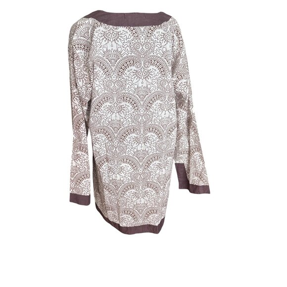 Jest Jewels Womens Tunic Top Brown Paisley Print 100% Cotton Made In India Size - Picture 4 of 6